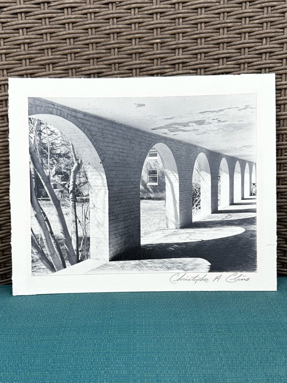 Signed Christopher A Cline Architectural Archway Photography Black & White 11x9”